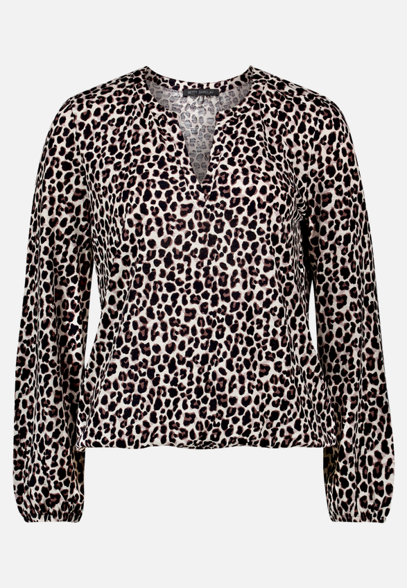 Leo-Bluse  mit V-Ausschnitt  / Vorderseite