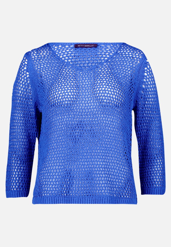 Lochstrick-Pullover mit 3/4 Arm / Vorderseite