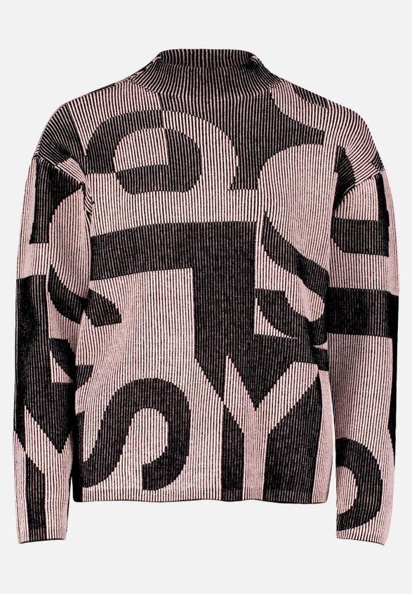 Grobstrick-Pullover mit Jacquard / Vorderseite