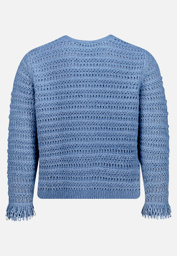 Strickjacke mit Fransen / Rückseite