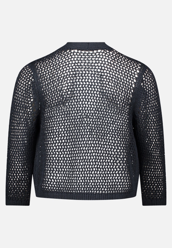Grobstrickjacke mit Lochmuster / Rückseite