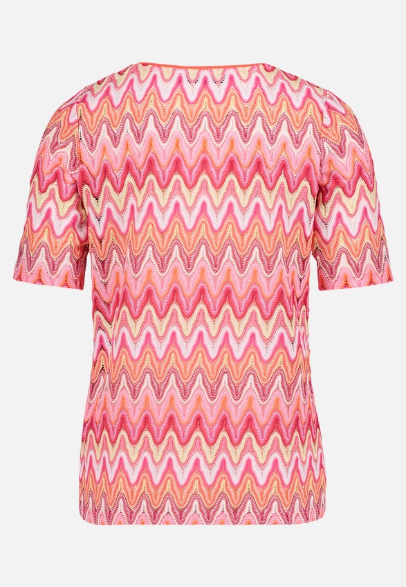 Spitzenshirt mit Rippbündchen / Rückseite