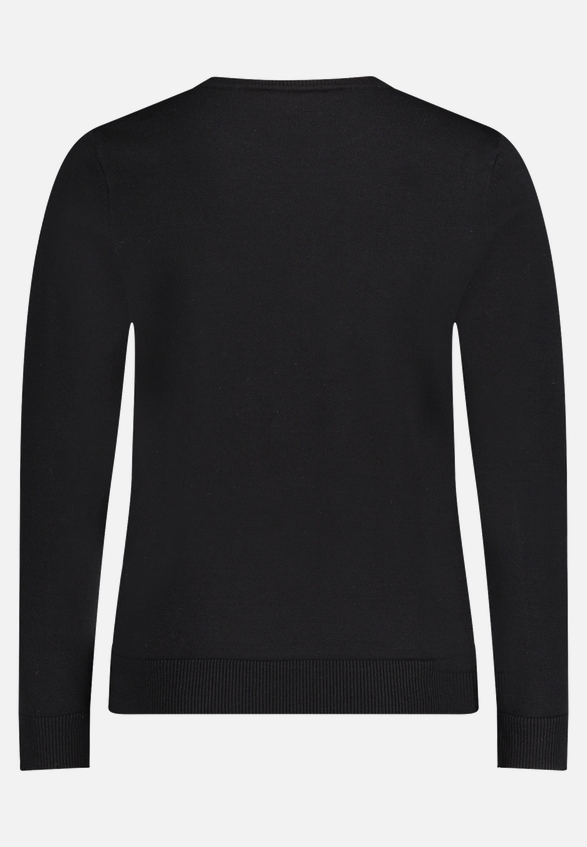 Basic-Strickpullover mit Rundhalsausschnitt / Rückseite