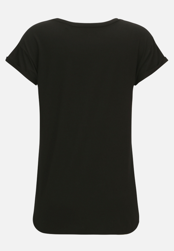 Rundhals-Shirt mit Raffung / Rückseite