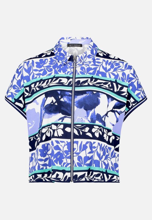 Shirtjacke mit Rippenstruktur / Vorderseite