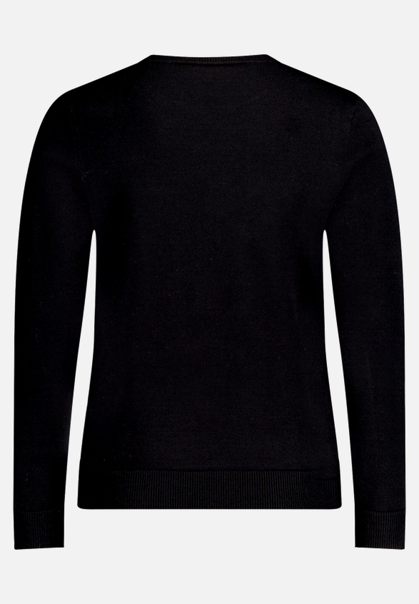 Basic-Strickpullover mit Rundhalsausschnitt / Rückseite