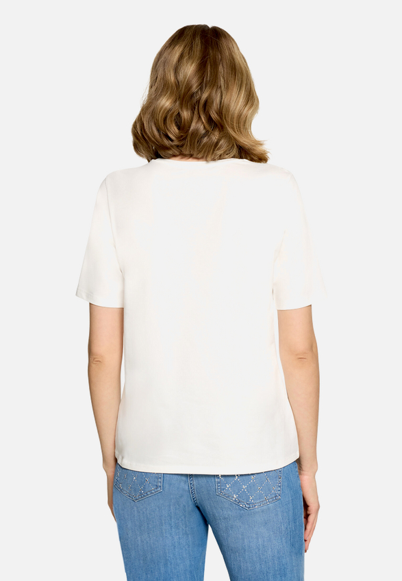 Basic Shirt mit Placement / Modellfoto Rückseite