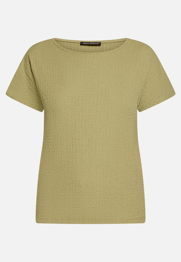 Strukturshirt mit U-Boot-Ausschnitt / Vorderseite