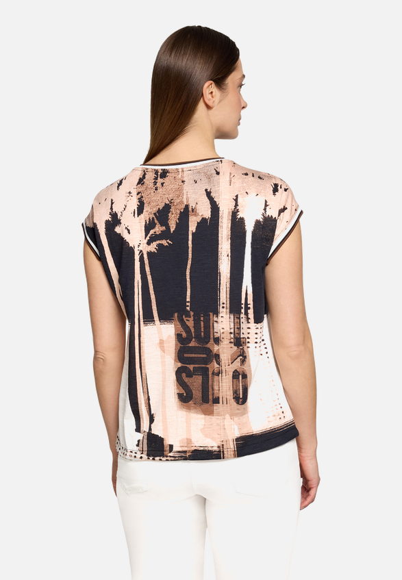 Printshirt mit Tunnelzug / Modellfoto Rückseite