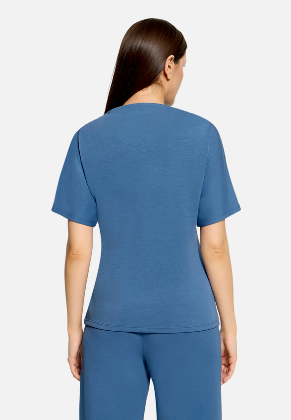 Jersey-Shirt mit Wickeloptik  / Modellfoto Rückseite