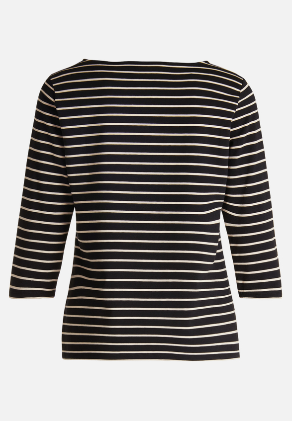 Ringelshirt mit U-Boot-Ausschnitt / Rückseite