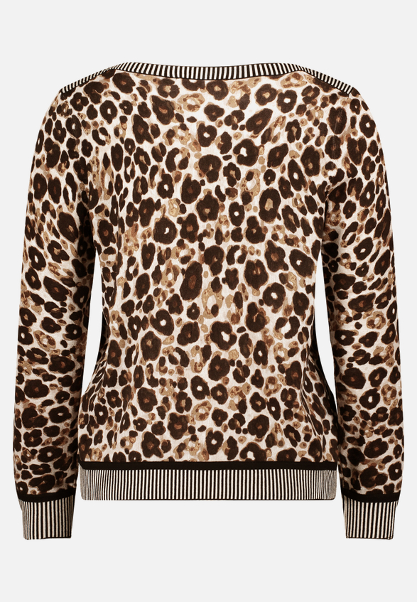Strickpullover mit Animalprint / Rückseite