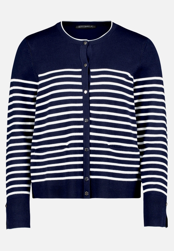 Basic-Strickjacke mit Streifen / Vorderseite