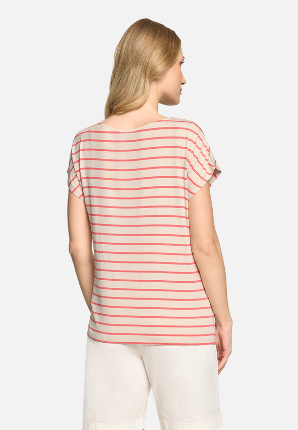 Casual-Shirt mit U-Boot-Ausschnitt / Modellfoto Rückseite