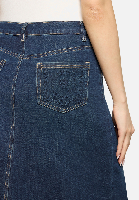 Jeansrock mit Waschung / Detailbild