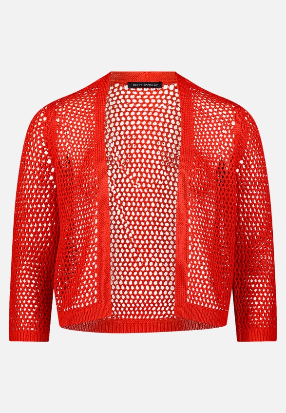 Grobstrickjacke mit Lochmuster / Vorderseite