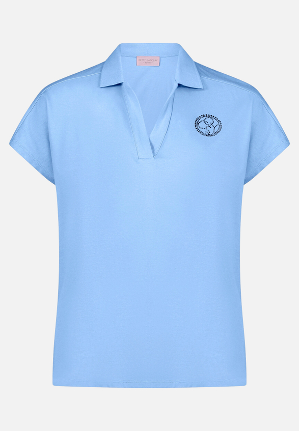 Poloshirt mit Schmucksteinen / Vorderseite