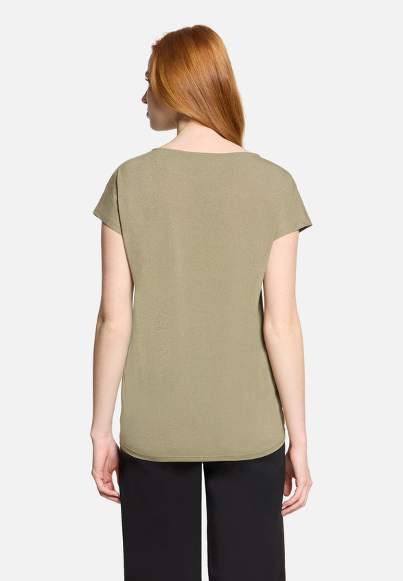 Halbarm-Shirt mit Schleifenknoten / Modellfoto Rückseite