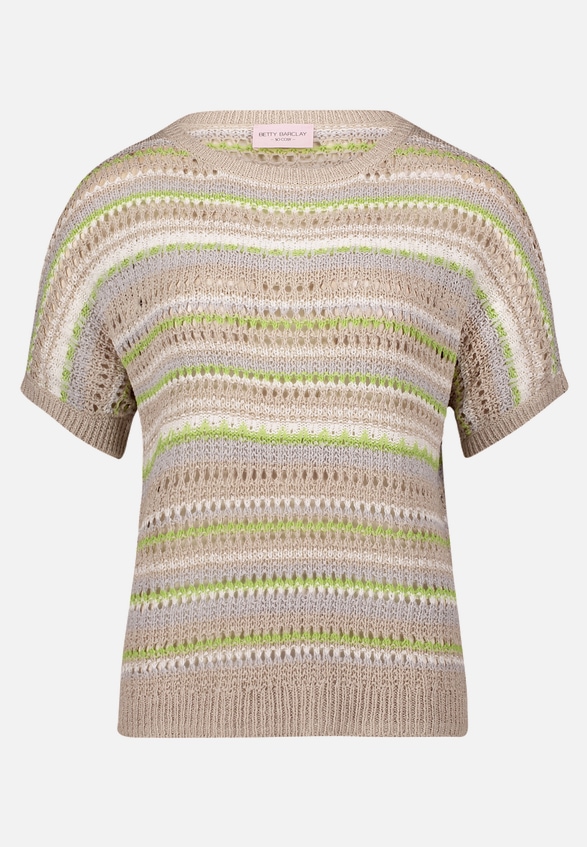 Lochstrick-Pullover mit U-Boot-Ausschnitt / Vorderseite