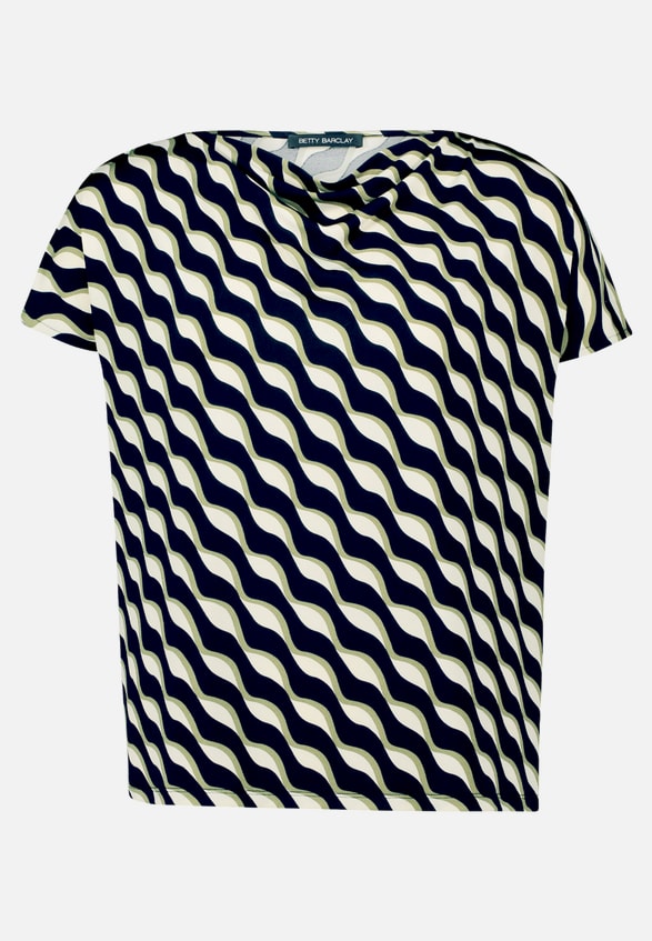 Printshirt mit Wasserfallausschnitt / Vorderseite