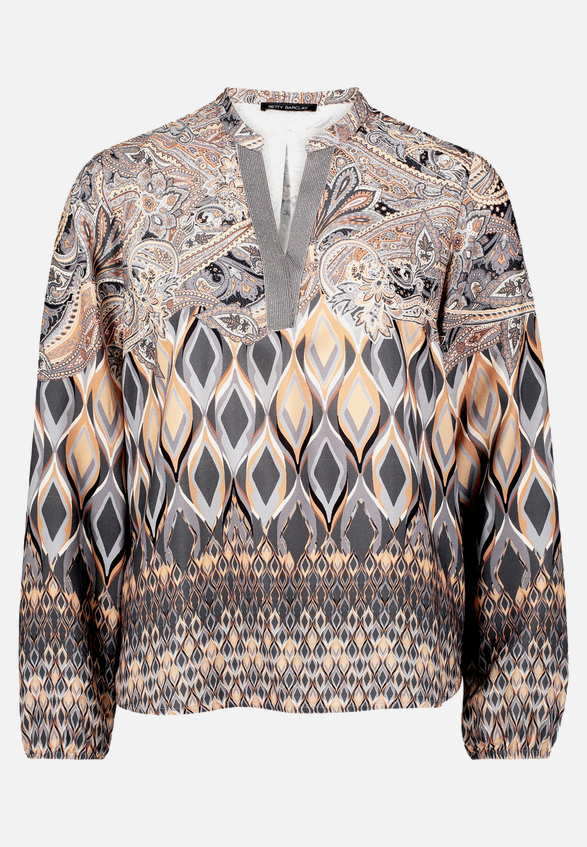 Longbluse mit Stehkragen / Vorderseite