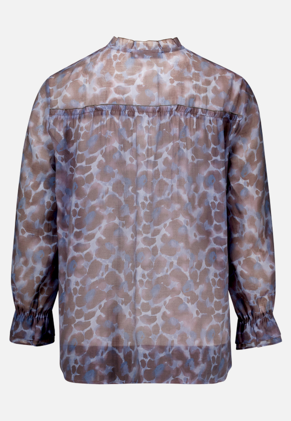 Chiffonbluse  mit Leoprint / Rückseite