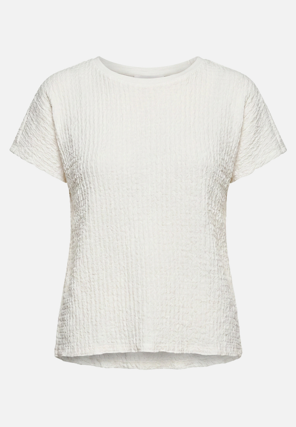 Strukturshirt mit U-Boot-Ausschnitt / Vorderseite