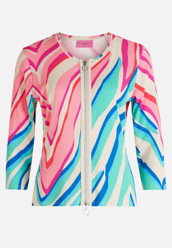 Shirtjacke mit Rippenstruktur / Vorderseite