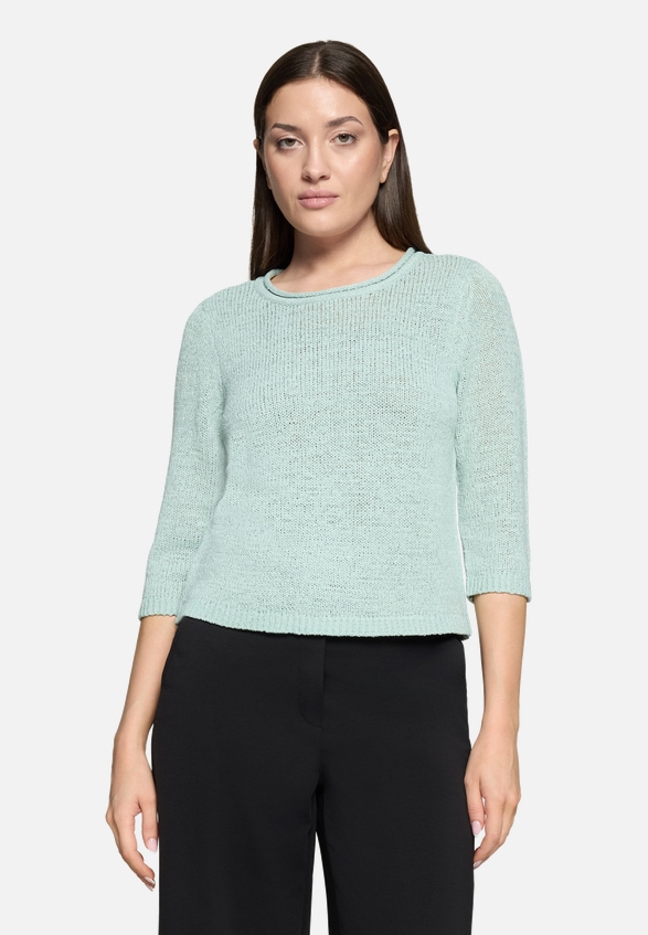 Strickpullover mit 3/4 Arm / Modellfoto Vorderseite
