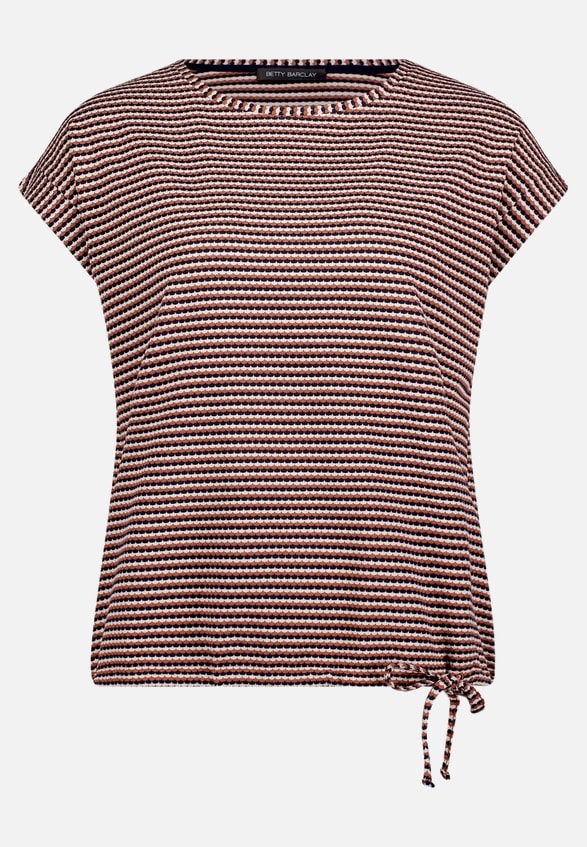 Print-T-Shirt strukturiert mit Tunnelzug / Vorderseite