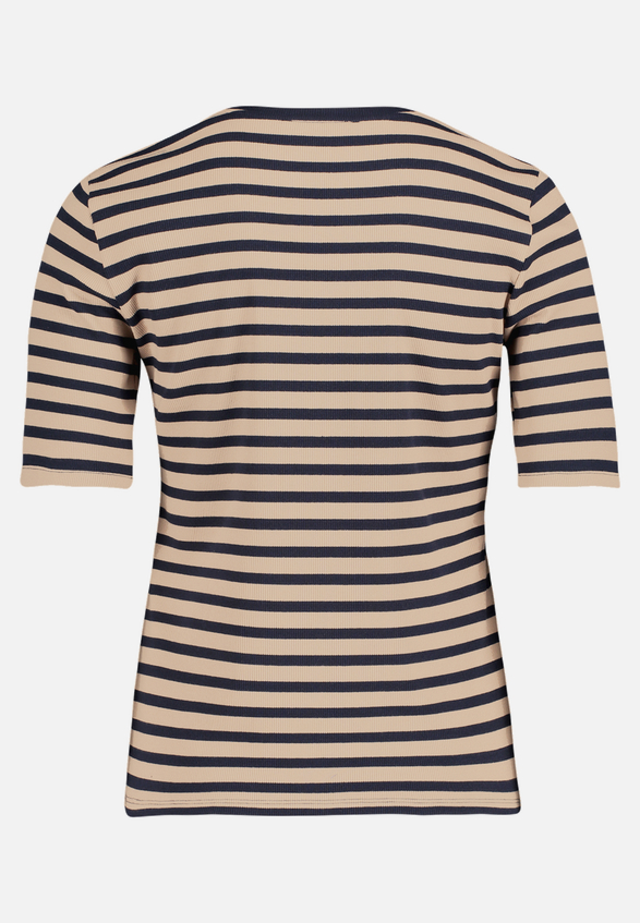 Basic Shirt mit Rippenstruktur / Rückseite