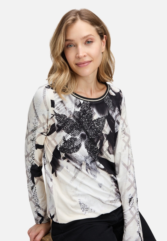 Printshirt mit Gummizug / Detailbild