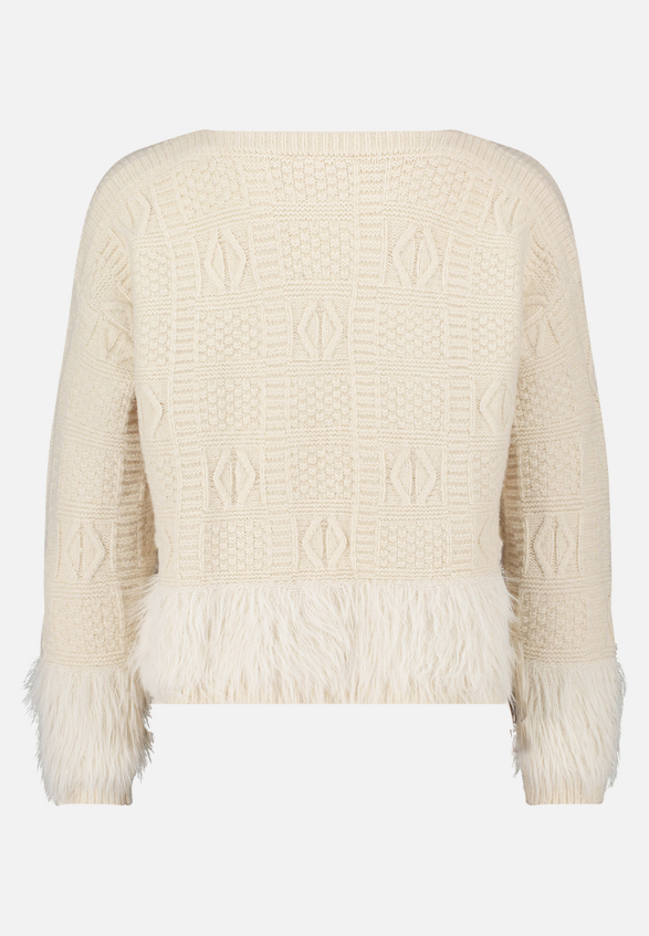 Grobstrick-Pullover mit Effektgarn / Rückseite