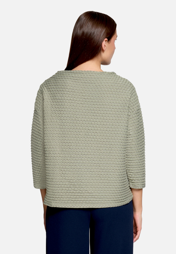 Sweatshirt  3/4 Arm mit Strukturmuster  / Modellfoto Rückseite