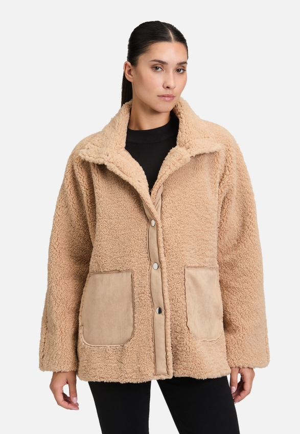 Outdoorjacke mit Plüsch / Modellfoto Vorderseite