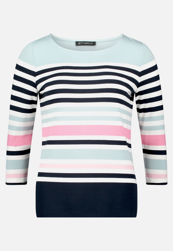 Basic Shirt mit U-Boot-Ausschnitt / Vorderseite