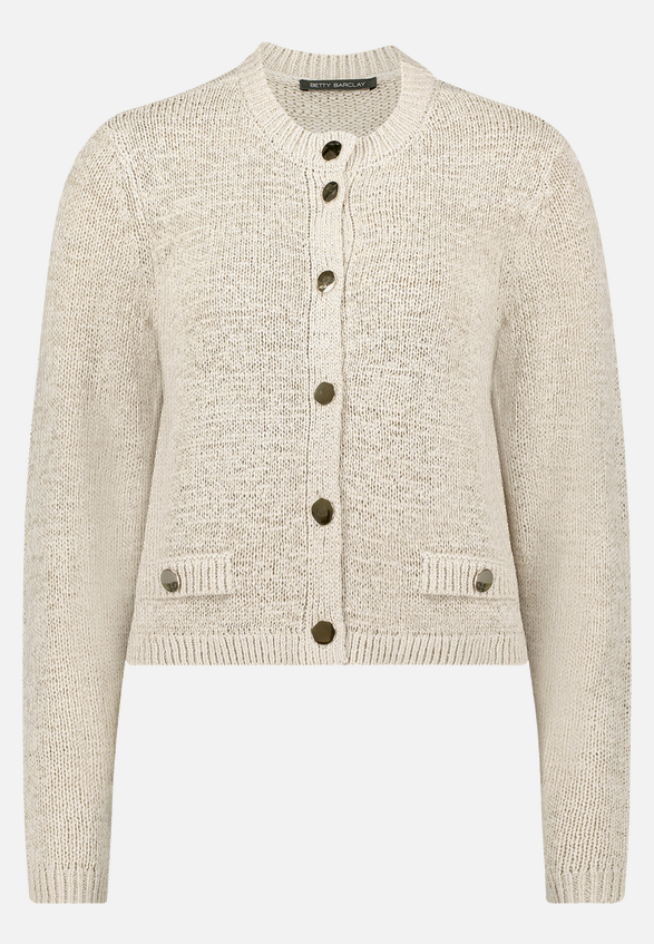 Strick-Cardigan mit aufgesetzten Taschen / Vorderseite