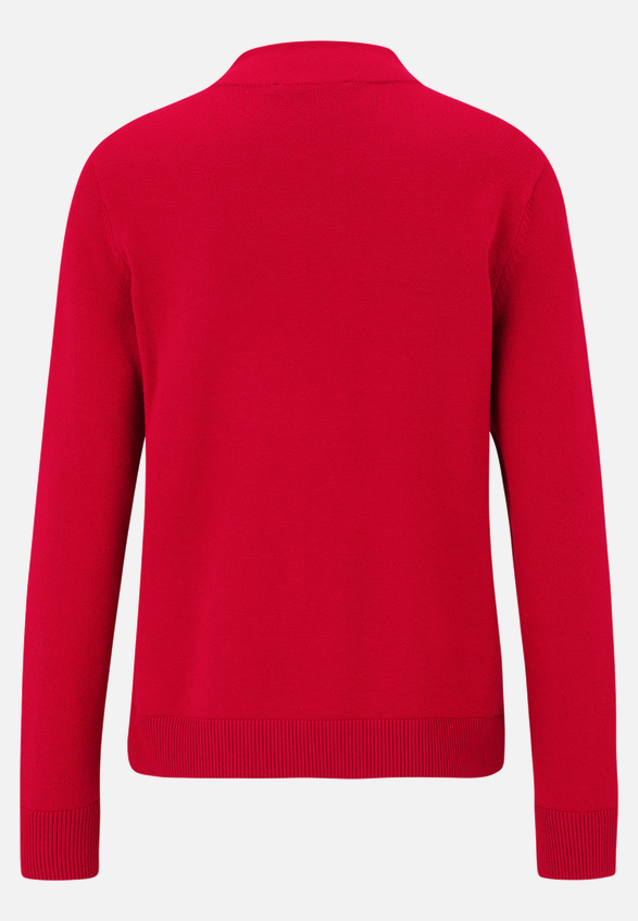 Basic-Strickpullover mit Stehkragen / Rückseite