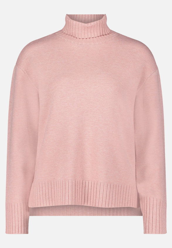 Feinstrickpullover mit hohem Kragen / Vorderseite