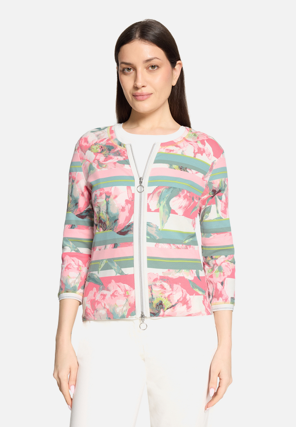Shirtjacke mit Rippenstruktur / Modellfoto Vorderseite