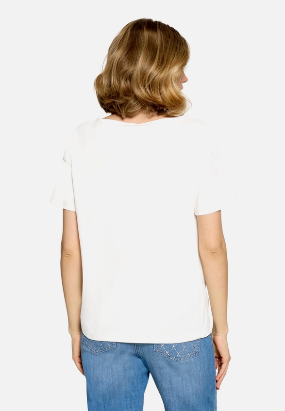 Blusenshirt mit Schleifenknoten / Modellfoto Rückseite