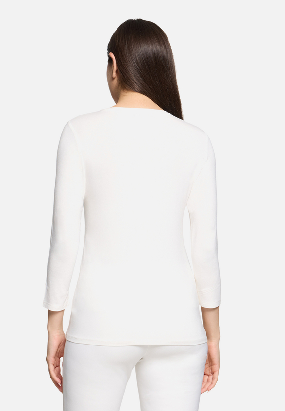 Basic Shirt mit Placement / Modellfoto Rückseite