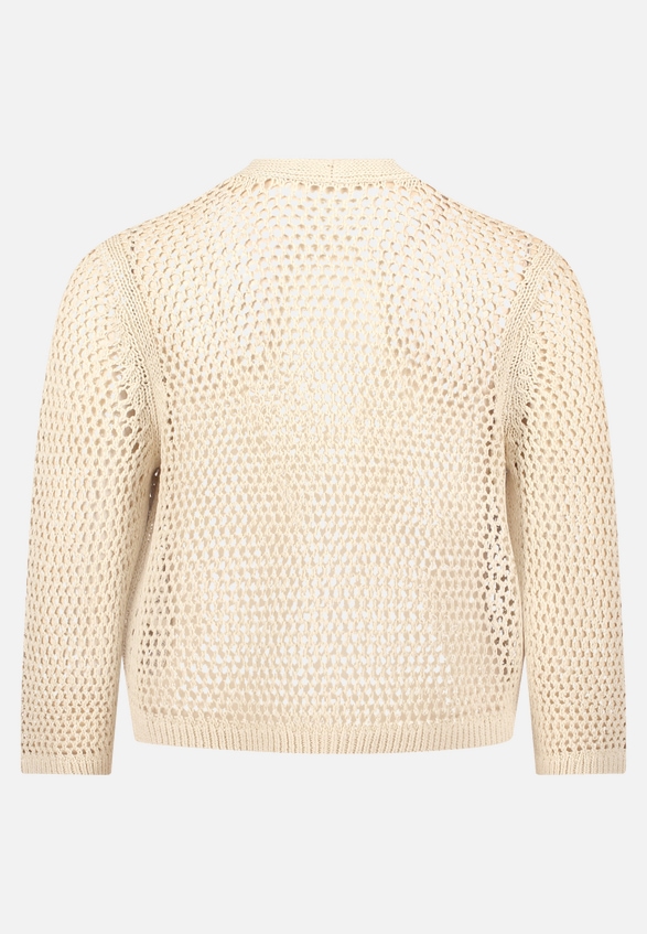 Grobstrickjacke mit Lochmuster / Rückseite