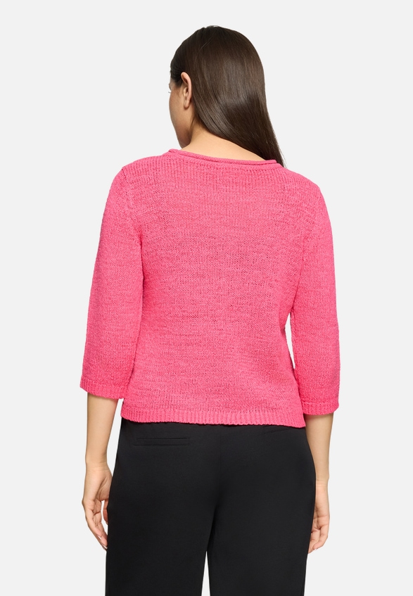 Strickpullover mit 3/4 Arm / Modellfoto Rückseite