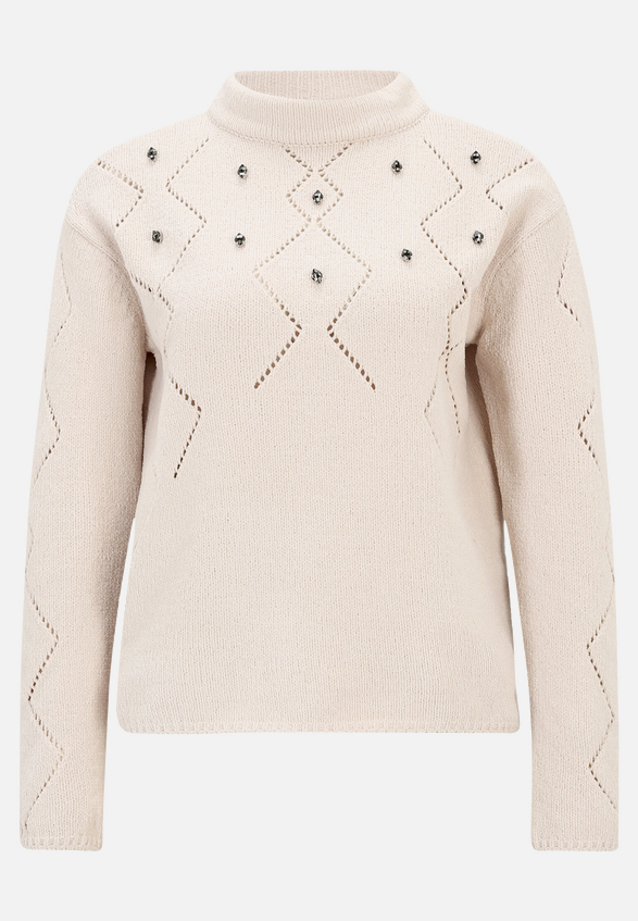 Strickpullover mit Schmucksteinen / Vorderseite