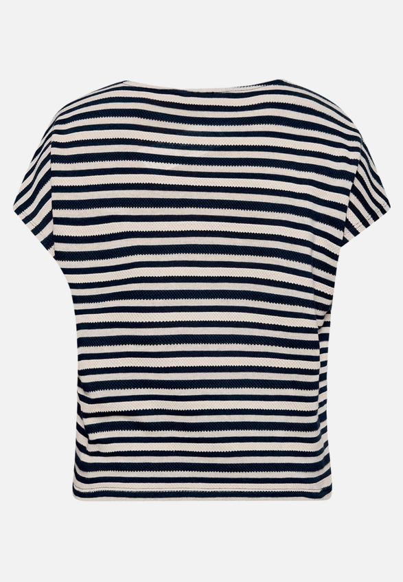 Gestreiftes T-Shirt  mit U-Boot Ausschnitt  / Rückseite
