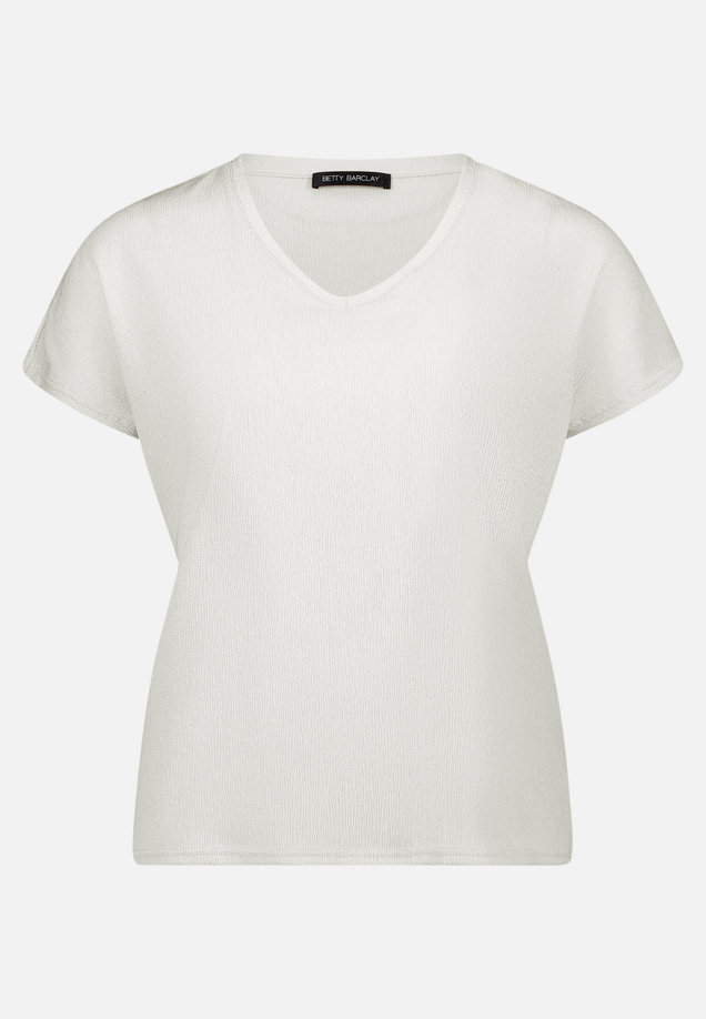 T-Shirt  aus Crêpe-Stoff mit V-Ausschnitt  / Vorderseite