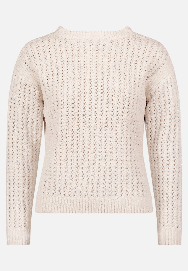 Grobstrick-Pullover mit Lochmuster / Vorderseite