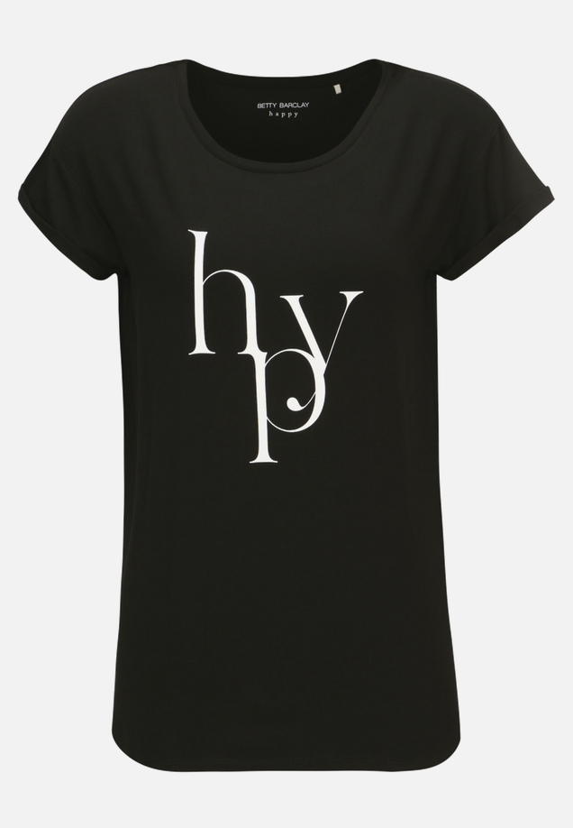 Rundhals-Shirt mit Raffung / Vorderseite