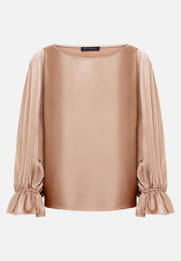 Satin-Bluse mit U-Boot-Ausschnitt / Vorderseite